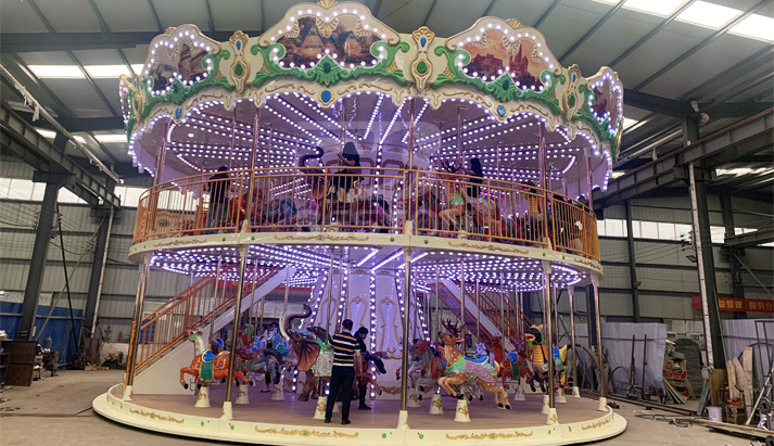 Double-deck carousel ride 